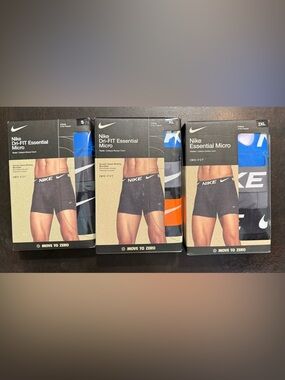 Brand new 3 pack Nike Dri-Fit Essential Trunk size Small, XL, 2XL